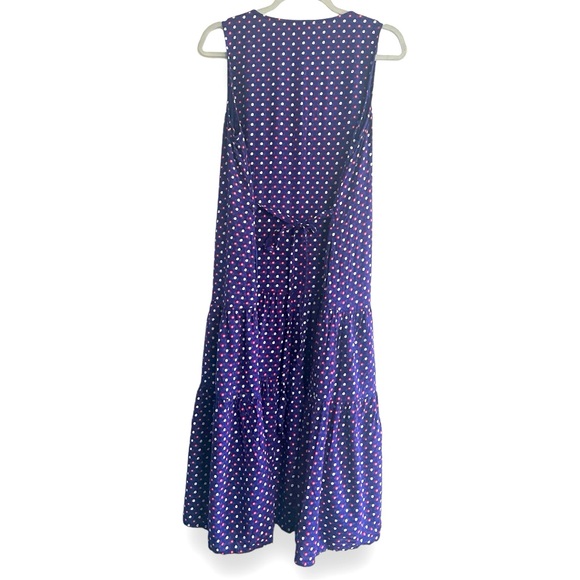 April Cornell Ditsy Daisy Dropwaist Dress Navy Size Small - Picture 7 of 9